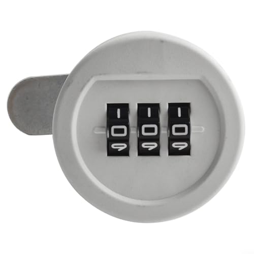 3-stelliges Zahlenschloss für Schubladen, Schränke, Briefkästen, Zinklegierung, Stahlkonstruktion mit zurücksetzbarem Code, Möbelbeschläge für Heimbüro (30 mm weiß) von Pumixiy