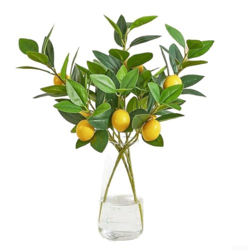 4 künstliche Zitronenzweige mit realistischen künstlichen Zitronen und Seidenblättern für Vase und dekorative Verwendung 4 künstliche Zitronenzweige mit realistischen künstlichen Zitronen und Seidenblättern für Vase und dekorative Verwendung von Pumixiy