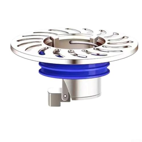 Badezimmer Küche Sanitärarmaturen Bodenablauf Rückflussverhinderer Messing geruchshemmend Duschabfluss Abtropfgestell mit Haarfänger Schnellentwässerung für System (Silber) von Pumixiy