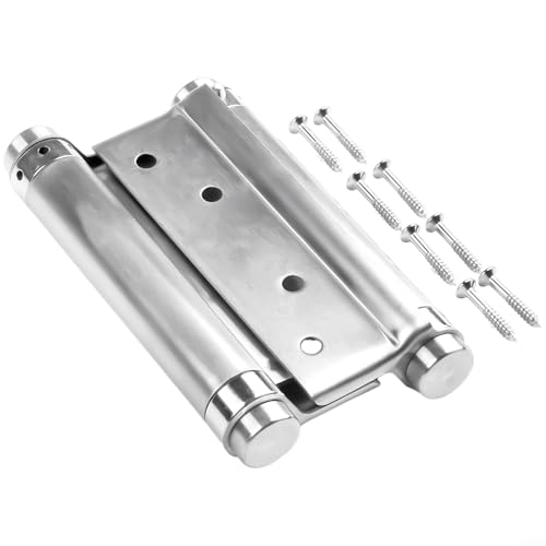 Doppelfederscharniere aus Edelstahl, selbstschließende Türbeschläge für schwere Türen, Güteklasse, Barthekentüren, 304 Wege, zwei Schwingöffnungen (12,7 cm) von Pumixiy