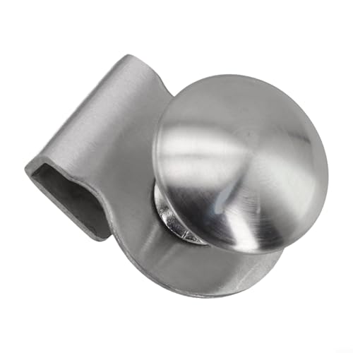 Edelstahl-Glastürgriff-Klemmklemme für 58 mm Bohrschrank, keine Vitrine, Schublade, Glas erforderlich, einfache dicke Entfernung, Küche, Badezimmer (Silber) von Pumixiy