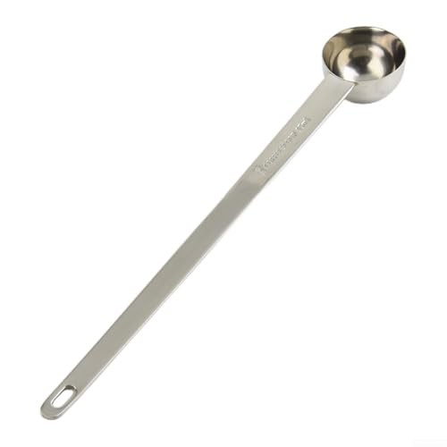 Edelstahl-Rührlöffel mit langem Griff und gravierter Skala für genaue Messung von Kaffee, Gewürzen, Mehl und anderen Pulvern beim täglichen Kochen (15 ml) von Pumixiy