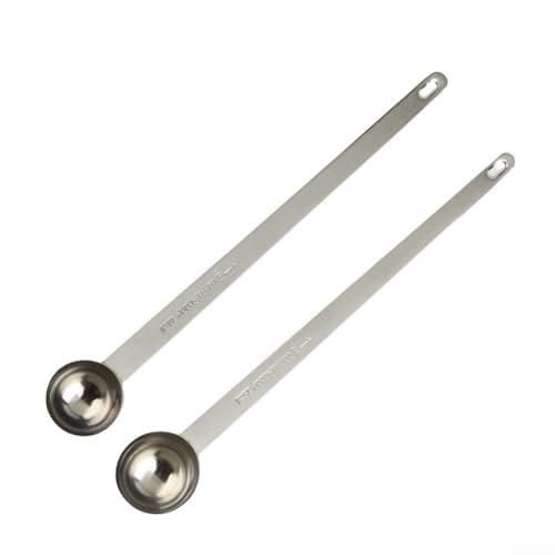Edelstahl-Rührlöffel mit langem Griff und gravierter Skala für genaue Messung von Kaffee, Gewürzen, Mehl und anderen Pulvern beim täglichen Kochen (25 ml) von Pumixiy