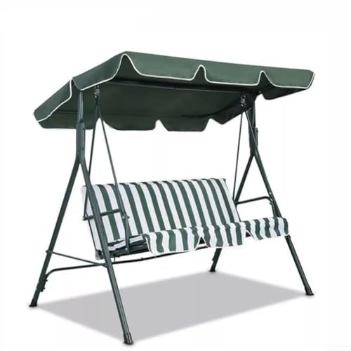 Ersatz-Baldachin für Gartenschaukel, 210D-Oxford-Stoff, wasserdicht, staubdicht, mit verstärkten Ecken, für 3-Sitzer-Terrassenschaukeln, 164 x 114 x 15 cm (grün) von Pumixiy