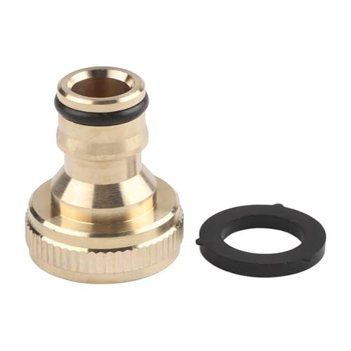 Messing Gartenschlauchverbinder Schnellspanner Wasserhahn Adapter G3/4 Zoll Wasserhahn Armatur mit Gummiring für Außenbewässerungssystem Hausgarten von Pumixiy