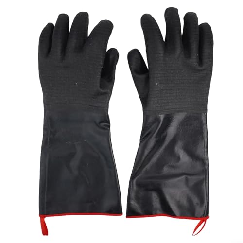 Ofenhandschuhe aus Neopren, 35/45 cm lang, hitzebeständig, wasserdicht, ölbeständig, mit Baumwollfutter, für Grillen, Backen, Mikrowelle und Frittieren von Pumixiy