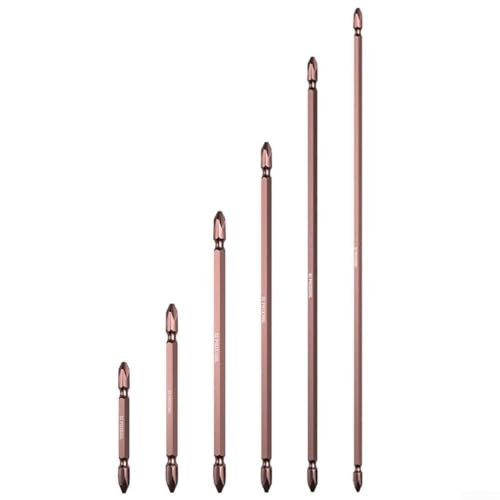 PH2 Elektrischer Schraubendreher-Bit, magnetischer Doppelkopf, 1/4-Zoll-Sechskantschaft, legierter Stahl, für Haushaltsgeräte, 65 mm, 100 mm, 150 mm, 200 mm, 250 mm, 300 mm (250 mm) von Pumixiy