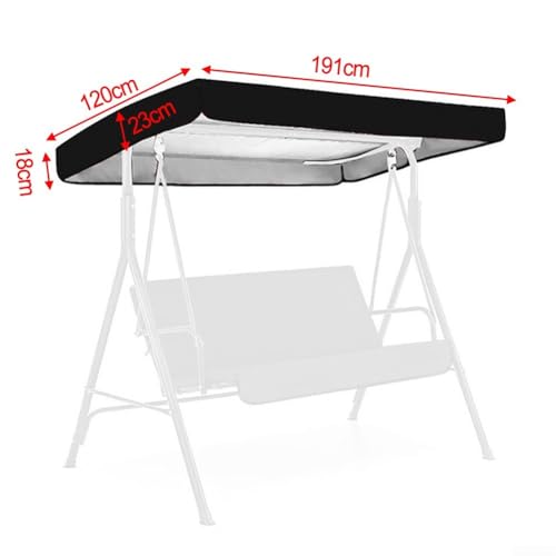 Patio Swing Canopy 191x120cm 213x122cm Replacement Cover Waterproof Oxford Cloth Swing Chair Top Protector Dustproof Weather Resistant for Garden Terrace Courtyard Outdoor Furniture(a) von Pumixiy