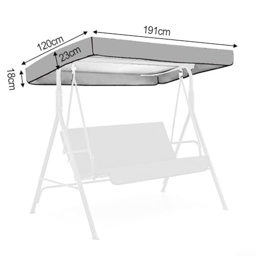 Patio Swing Canopy 191x120cm 213x122cm Replacement Cover Waterproof Oxford Cloth Swing Chair Top Protector Dustproof Weather Resistant for Garden Terrace Courtyard Outdoor Furniture(b) von Pumixiy