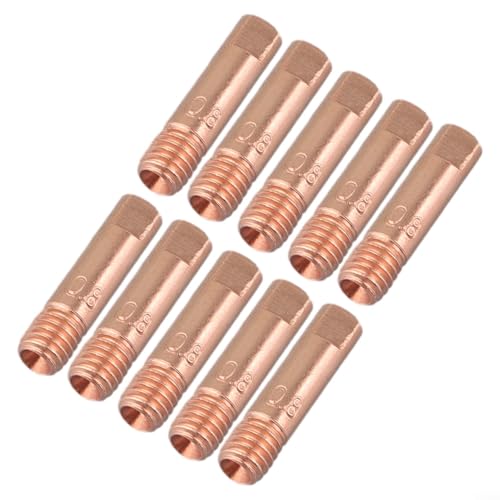 Pumixiy 10 Stück MB-15AK Schweißbrenner Kontaktspitzen M6 Gewinde Kupfer Gasdüsen-Set, kompatibel mit MIG MAG Schweißgerät (0,8 mm) von Pumixiy