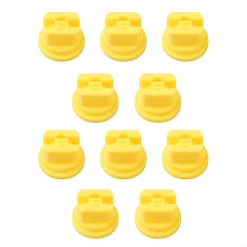Pumixiy 10 Stück Ventilator-Sprühdüsenspitzen für Rucksack- und Galgensprüher, Kunststoff-Zerstäuberdüsen mit breiter Anwendung für Landwirtschaft, Gartenbau (gelb) von Pumixiy