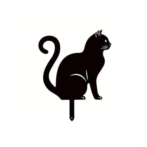 Pumixiy 3-teiliges Metall- oder Gartenpfahl-Set, wetterfest, Schmiedeeisen in Silhouette, Ornamente für Außenbereich, Rasen, Hof, Tier, Terrasse, Dekoration, Katze, Schwarz Pumixiy 3-teiliges Metall- oder Gartenpfahl-Set, wetterfest, Schmiedeeisen in Silhouette, Ornamente für Außenbereich, Rasen, Hof, Tier, Terrasse, Dekoration, Katze, Schwarz von Pumixiy