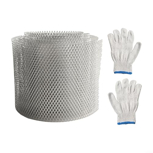 Pumixiy Aluminium-Dachrinnenschutzgitter für Abflüsse, Dachrinnen, Dachrinnen, Dachrinnen, Fallrohre, Heimwerker, 6 m Länge, silberfarben (12,7 cm x 6 m) von Pumixiy