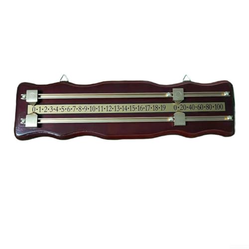 Pumixiy Billard-Zubehör, Doppelspur-Punktezähler, mitteldichte Faserplatte, elegantes Aussehen für Billardtischspiele, keine Batterie erforderlich, 43 cm Länge, Dunkelrot von Pumixiy