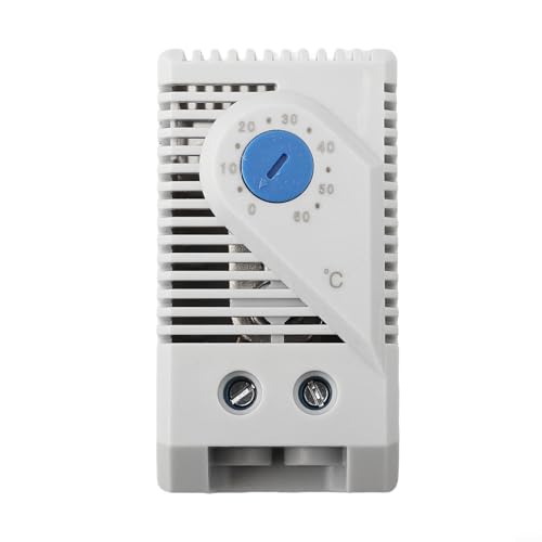 Pumixiy DIN-Schienen-Heizungsregler, Reichweitenschalter, 060 °C, anpassbar, Bimetall, Thermostatschrank, elektrische Lüftersteuerung, industrielle Ausrüstung (KTS011) von Pumixiy