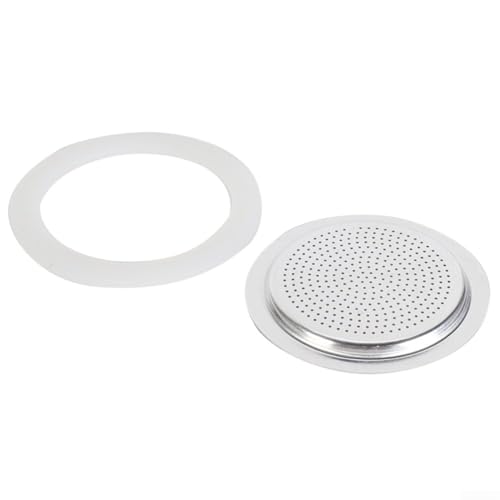 Pumixiy Dichtung für Espressokocher Aluminium Mokkakanne Ersatzteile Kaffeekanne Ersatz-Silikonring für Herd-Kaffeemaschine (2 Tassen + Sieb) von Pumixiy