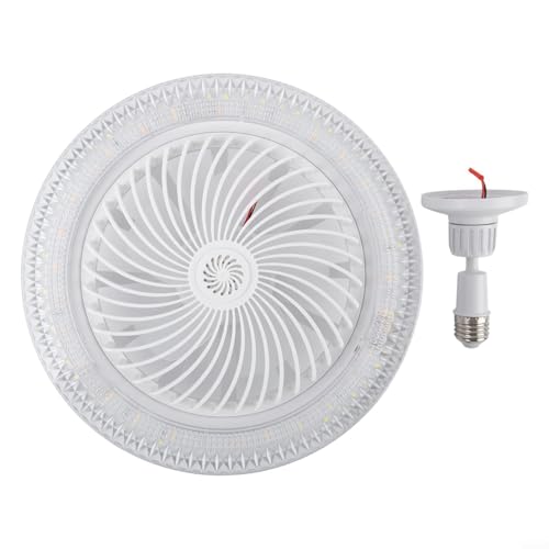 Pumixiy E27 Deckenventilator-Leuchte mit Fernbedienung, 3 Räume, 3 kleine LEDs, Mini-Kompakt, 784 für geschlossenes Format, Schatten, Geschwindigkeit, Schlafzimmer, Schlafsaal, Timer-Funktion (C) von Pumixiy