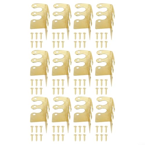 Pumixiy Eckenschutz aus Metall, 6 Stück, für Sockelleisten, dekorativer Eisenschutz, Möbelschutz, 48 x 25,5 x 21 mm (Gold, 12 Stück) von Pumixiy