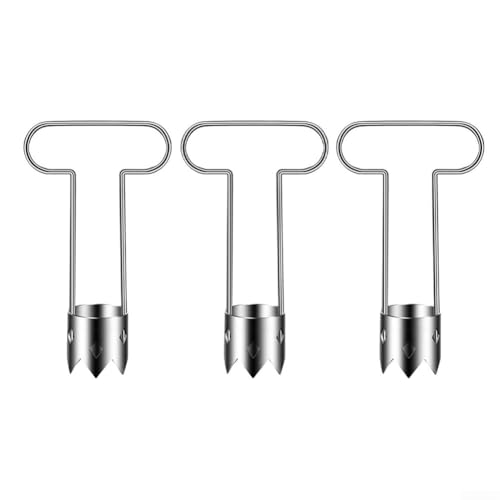 Pumixiy Edelstahl Glocke Pfeffer Entkerner Werkzeug Küche Gadget Obst Gemüse Kern Extraktor mit gezackter Klinge für Lebensmittelzubereitung Silber 16 cm (3 Stück) von Pumixiy