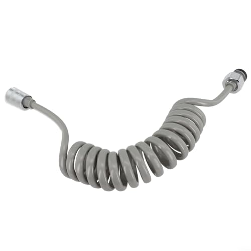 Pumixiy Einziehbarer Brauseschlauch, Telefonleitungs-Stil, PU-Metall, Wasserleitung, Badezimmer-Zubehör, elastische, flexible Verbindung, Telefon-Brauseschlauch (grau, 2 m) von Pumixiy