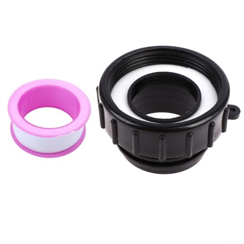 Pumixiy IBC Tankadapter 62 mm auf 54 mm Schutzventilanschluss für Gartenabfluss mit PP-Kunststoffmaterial, schwarz, 2-Wege-Anschluss, für industrielle Nutzung (58 mm) von Pumixiy