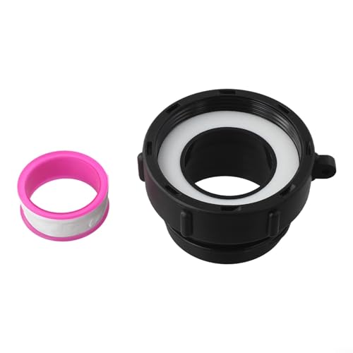 Pumixiy IBC Tankadapter 62 mm auf 54 mm Schutzventilanschluss für Gartenabfluss mit PP-Kunststoffmaterial, schwarz, 2-Wege-Anschluss, für industrielle Nutzung (62 mm) von Pumixiy