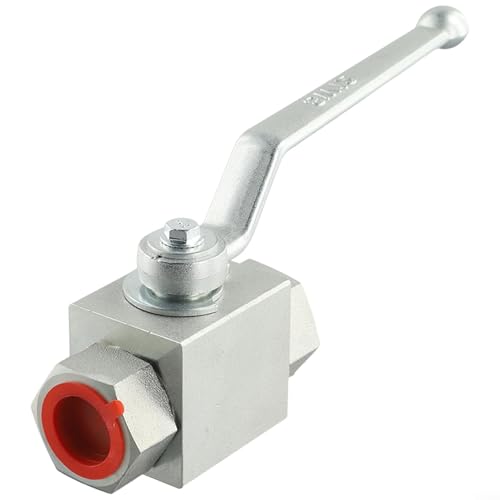 Pumixiy Industrie Hydraulikkugelhahn 1/4 Zoll bis 1 Zoll 500 Bar Arbeitsdruck Manuelles 2-Wege-Ventil für Wasser Öl Gasanlage 500 Bar MWP(G3/4) von Pumixiy