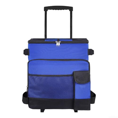 Pumixiy Isolierte Tasche für Outdoor-Camping, Auto, Picknick, große Kapazität, Kühltasche mit Griff, faltbar, auslaufsicher, 38 l, für Reisen, Veranstaltungen im Freien (blau) von Pumixiy