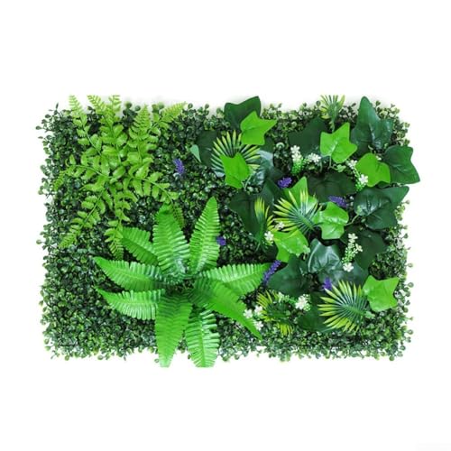 Pumixiy Künstliche grüne Graswandmatte 40 x 60 cm Kunstpflanze Sichtschutz künstliche Hecke Zaun Panel Grüner Hintergrund für Haus Garten Terrasse Balkon (4) von Pumixiy