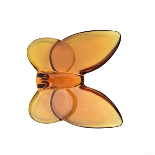Pumixiy Lebendiges Schmetterlings-Glas-Kristall-Ornament für Hochzeit und Heimdekoration, 6,5 x 8 x 3 cm hoch, Borosilikatglas-Dekor mit Anti-Fall-Design (orange) von Pumixiy