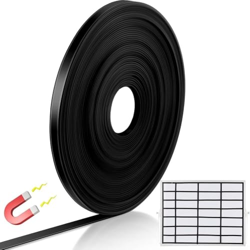 Pumixiy Magnetisches Whiteboard-Klebeband, Rolle, 8 Meter, schwarze PVC-Folie, Trennwände, Gitterlinien, Zierstreifen für Klassenzimmer, Büro, Metalloberfläche, zuschneidbar von Pumixiy