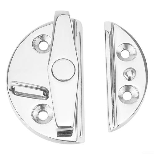 Pumixiy Marine Grade Edelstahl Bootstürschnäpper Hardware Runde Drehverriegelung Verriegelung Mechanismus für Köderbrunnen Deckel Mittelkonsole Elektrische Gehäuse Silber von Pumixiy