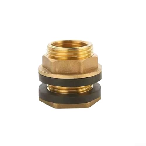 Pumixiy Messing Ventilanschluss für Regentonnen & Zisterne, Regentonne Wasserhahn Fitting Adapter, doppellagiger Silikonring, auslaufsichere Armatur für Aquarium (G1) von Pumixiy