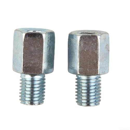 Pumixiy Motorrad-Spiegel-Adapterschrauben, 8 mm auf 10 mm, verchromtes rechtsdrehendes Gewinde, Lenker-Umwandlungsschrauben-Set, langlebige Metalladapter von Pumixiy