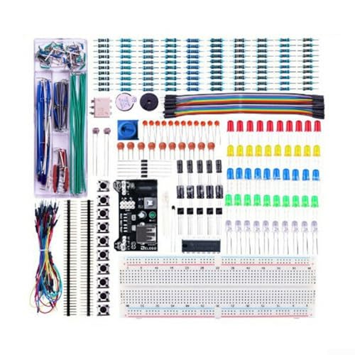 Pumixiy Project Starter-Set mit Steckplatine, 830 Spannpunkte, für Überbrückungsdrähte, LEDs, Widerstände, Kondensatoren, Transistoren, elektronische Komponenten, Set in Tragetasche Pumixiy Project Starter-Set mit Steckplatine, 830 Spannpunkte, für Überbrückungsdrähte, LEDs, Widerstände, Kondensatoren, Transistoren, elektronische Komponenten, Set in Tragetasche von Pumixiy