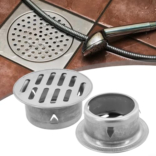 Pumixiy Runde Bodenablaufabdeckung aus Stahl für Fallrohr, Anti-Verstopfung, PVC-Rohr, Edelstahl, hohles Design, Outdoor, Garten, Balkon, Regenwasserrinnensystem (Ø 110 mm) von Pumixiy