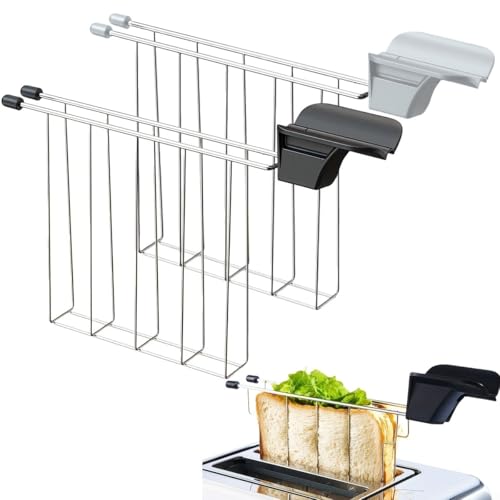 Pumixiy Sandwich-Toaster Käfig Brot-Cliphalter mit hitzebeständigen Griffen für Toaster Brotbackautomat Edelstahl kompaktes Design vielseitiges Küchenzubehör (schwarz) von Pumixiy