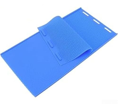 Pumixiy Silikon-Bienenwachs-Foundation-Pressform-Set, professionelle Imkereiausrüstung, doppelseitiges Bienenstock-Wachs-Werkzeug mit 2 verschiedenen Größen (44 x 27 cm, blau) von Pumixiy