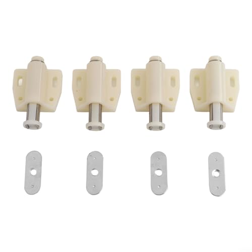 Push to Open Magnetschnäpper für Türen Schubladen, 4 Stück Touch-Riegel Küchenschrank-Hardware, weiß schwarz 55 mm x 39 mm, Türdruckverschluss (weiß) von Pumixiy
