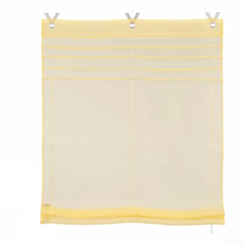 Raffrollos Elegant Dimout Raffrollos mit Ösen Heben Rollo für Küche, Wohnzimmer, Arbeitszimmer, 120 x 140 cm, Polyestergewebe, mehrere Farben (gelb) von Pumixiy