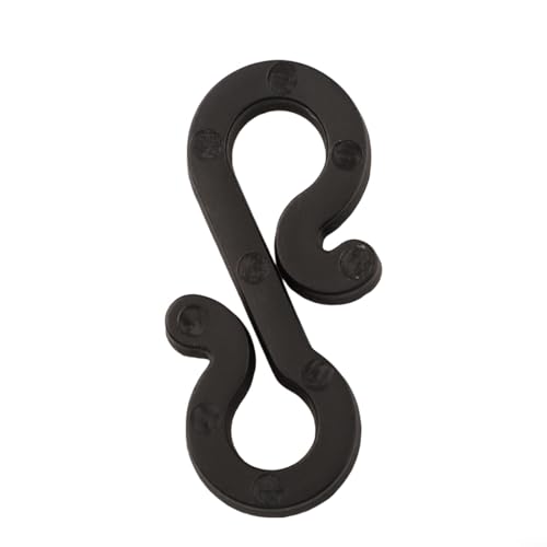 S-Haken-Licht-Clips, 150 Stück, für den Außenbereich, Dachrinnenhaken zum Aufhängen, dekorative Lichterkette, wetterbeständig, wiederverwendbar, Mini-Clips für Dachrinnen, Zäune, Decks (schwarz) von Pumixiy