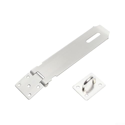 Schuppen, Schränke, wetterbeständig, verdicktes Design, Edelstahl-Tür-Haspe, Schloss, Platte, strapazierfähig, 304 Stahl, Vorhängeschloss, Riegelriegel für Hardware (15,2 cm) von Pumixiy