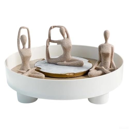 Set mit 3 Yoga-Posen-Figuren, Posen-Statue, Harz, Yoga, abstrakte Kunst, Frauenskulpturen für Retro-Heimdekoration, Büro-Schreibtisch-Ornamente, 10–12,5 cm (Sandstein) von Pumixiy
