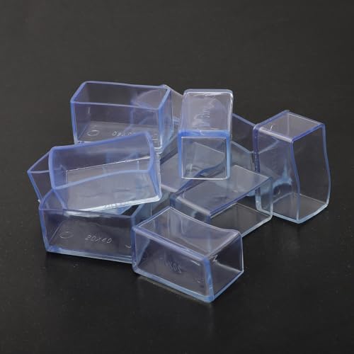 Stuhlbeinschoner, rechteckig, PVC, Möbelfüße, Bodenschutz, transparente Kappe, für Tische, Stühle (20 x 40 mm), 12 Stück von Pumixiy