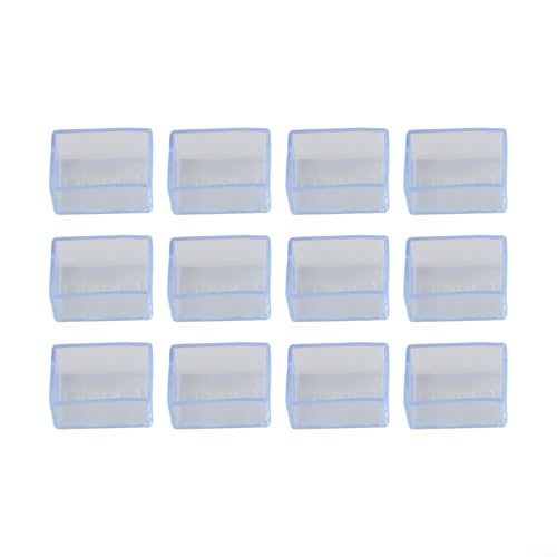 Stuhlbeinschoner, rechteckig, PVC, Möbelfüße, Bodenschutz, transparente Kappe, für Tische, Stühle (25 x 38 mm), 12 Stück von Pumixiy