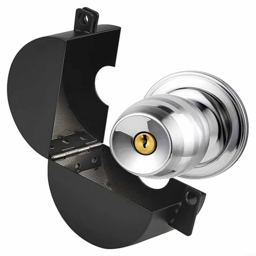 Tür-Reiseschloss, Ausrüstungsabdeckung, Sicherheitsverriegelung für Sichtschutzknöpfe, Ventile, Edelstahl, schwarz, 10,2 x 10,2 x 5,1 cm, Tür-Sicherheitsgriff für Zuhause Tür-Reiseschloss, Ausrüstungsabdeckung, Sicherheitsverriegelung für Sichtschutzknöpfe, Ventile, Edelstahl, schwarz, 10,2 x 10,2 x 5,1 cm, Tür-Sicherheitsgriff für Zuhause von Pumixiy