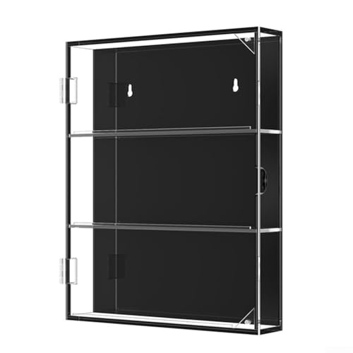 Wandmontierte Acryl-Sportkarten-Vitrine, Aufbewahrungsbox für Baseball, Basketball und Hockey-Sammelkarten, Sammlerhalter mit platzsparendem (A) von Pumixiy