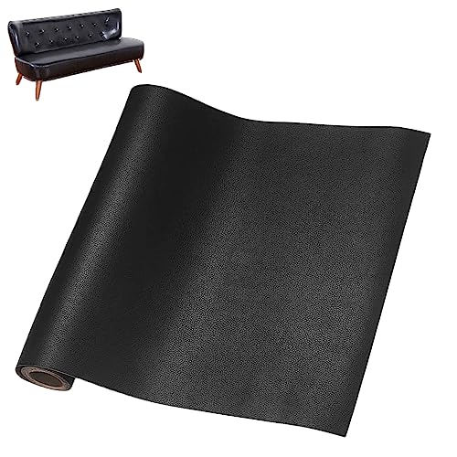 2 𝑹𝒐𝒍𝒍𝒆𝒏 35x137cm Leder Patch Selbstklebend, Kunstleder Selbstklebend Schwarz Lederflicken Selbstklebend Leder Reparatur Set Leder Patch Kit Selbstklebender Leder für Ledertasche Autositz Sofa von Pummny