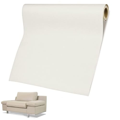 2 Stück Leder Patch Selbstklebend, 35x137cm Kunstleder Selbstklebend, Kunstleder Selbstklebend, Leder Reparatur Set Leder Patch Kit, Selbstklebender Leder, für Ledertasche Sofa Möbel (Beige) von Pummny