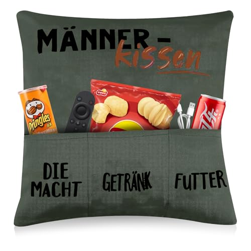 Pumuky 45x45 Kissenbezug Kissenbezug für Männer mit Taschen Männer Freunde Geschenk für Männer von Pumuky